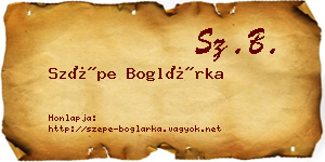 Szépe Boglárka névjegykártya